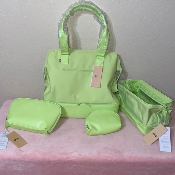 BEIS Handbags - NFS💢 3 pc SET BEIS CITRON WEEKENDER & COSMETIC POUCHES